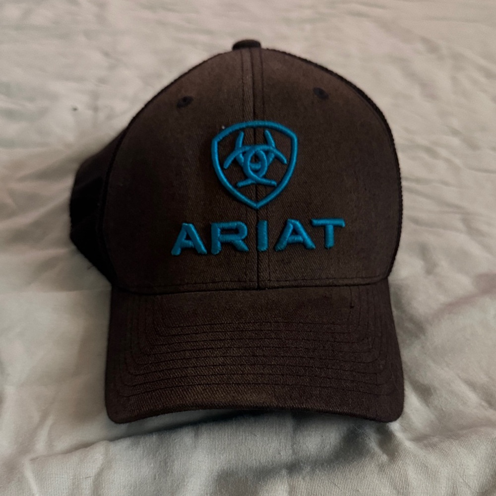 Ariat Dark Brown Cap with Vibrant Blue Logo